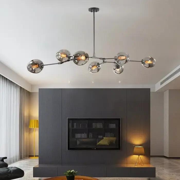 Lustre LED Nordique en Verre Moderne pour Salon Chambre Principale Restaurant Loft Suspension Décoration Intérieure