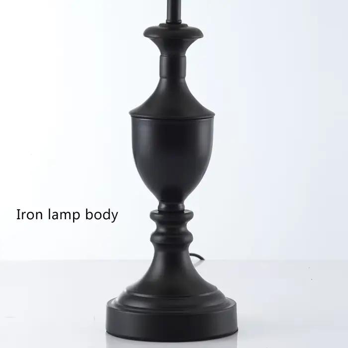 Lampe de chevet américaine, lampe de bureau en tissu, lampe de table européenne, pour décoration de salon, chambre à coucher et salle d'exposition