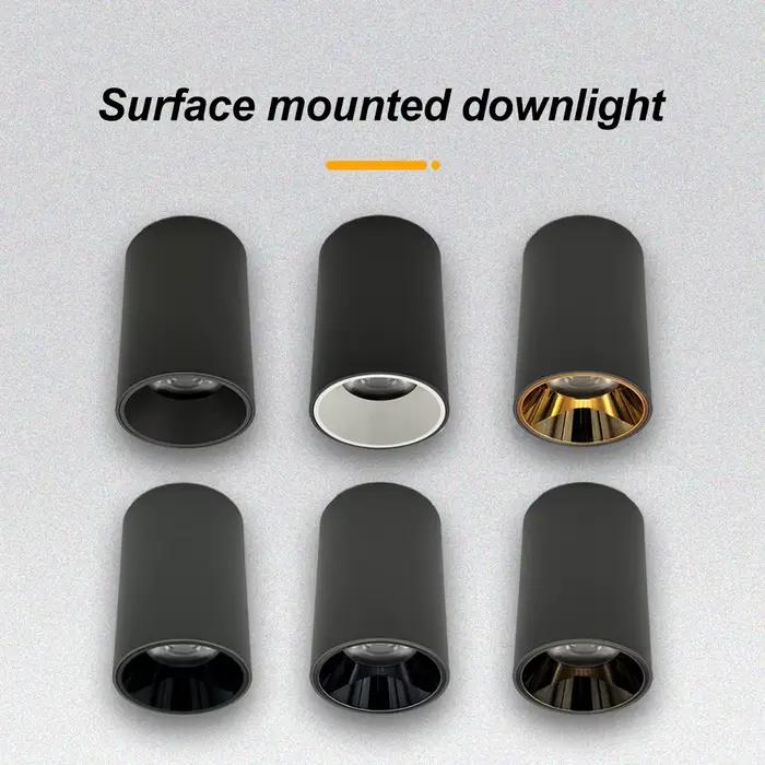 Spot LED cylindrique gris