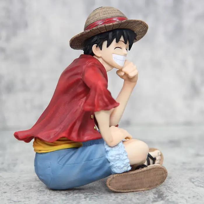 Anime One Piece Monkey D Luffy assis Ver. Statue de Collection de figurines d'action en PVC, modèle de jouets pour enfants, poupée cadeaux 13cm