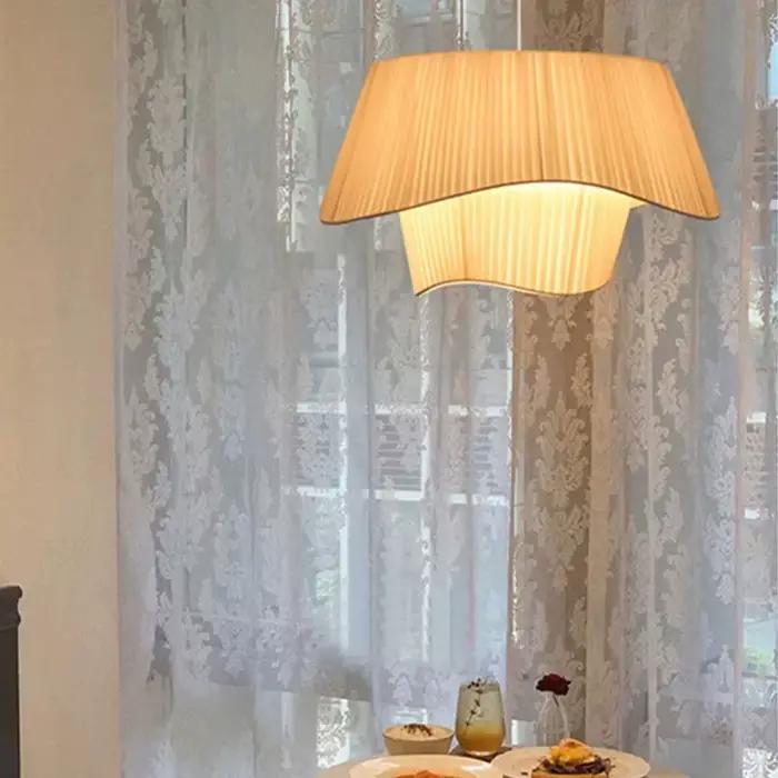 Lampe suspendue plissée française