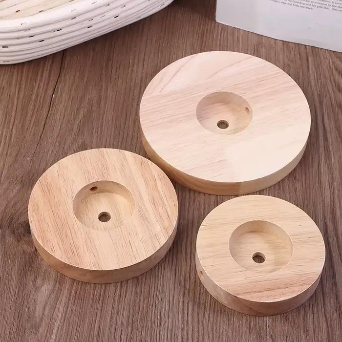 Base de lampe de table en bois rondes de 10 cm