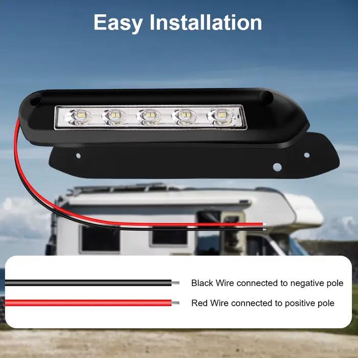 Barre Lumineuse LED Imperméable, 12V/24V, Lampe Extérieure de Remorque Van, Accessoires de Caravane, Appliques Murales Intérieures, Auvent, Lumière de Porche