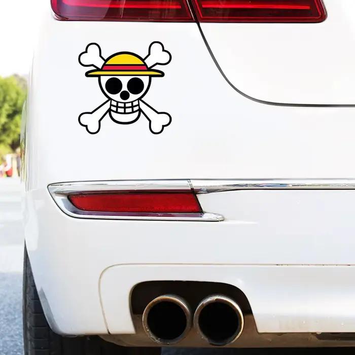 Autocollant de voiture One Piece Anime, autocollants pour moto et voitures, autocollants de l'équipage au chapeau de paille, autocollants pour couvrir les imperfections, décoration de porte de voiture