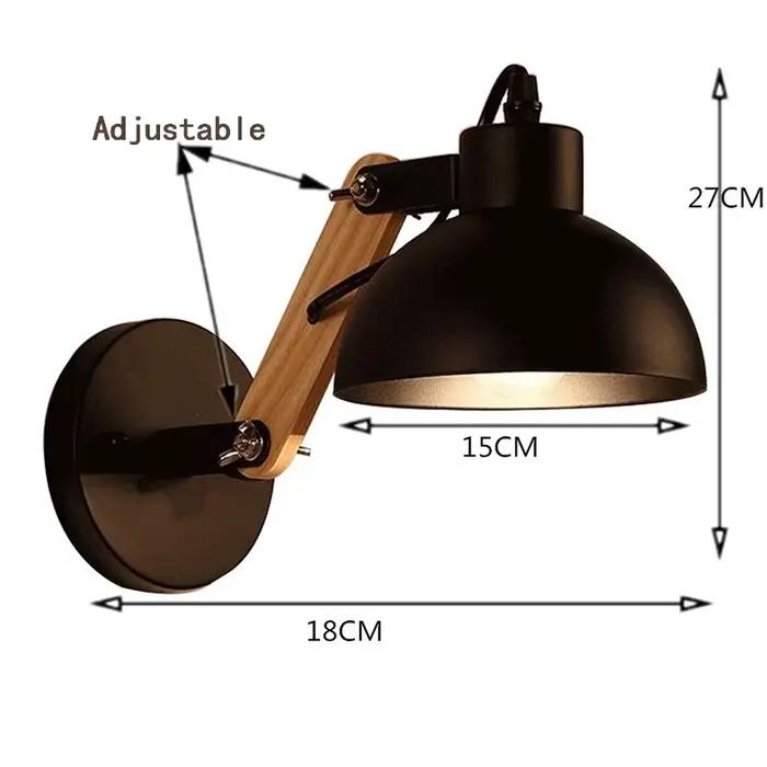 Applique murale LED en bois et fer