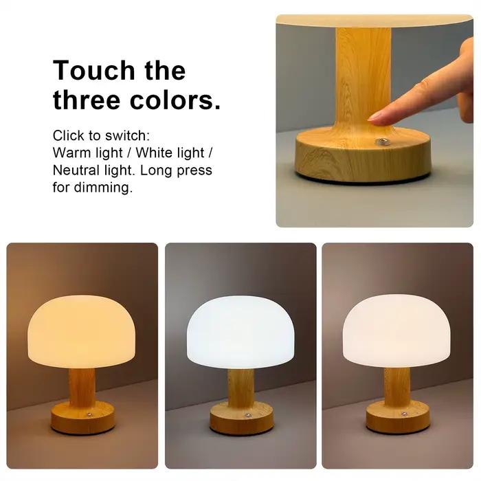 Lampe de table LED moderne style champignon