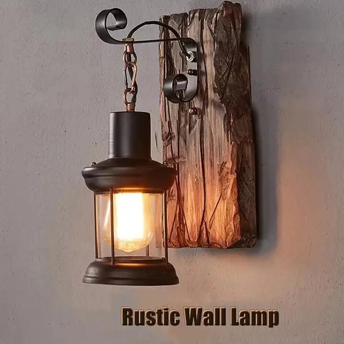 Lampe murale LED rustique en fer