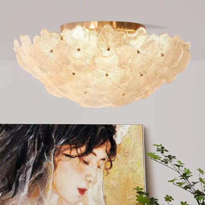 Plafonnier LED en verre de Murano