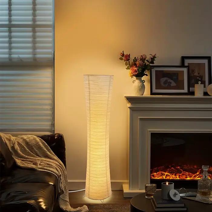 Abat-jour en papier tricolore Led lampadaire à synchronisation de lumière réglable lampadaire d'angle cylindrique chambre bureau salon