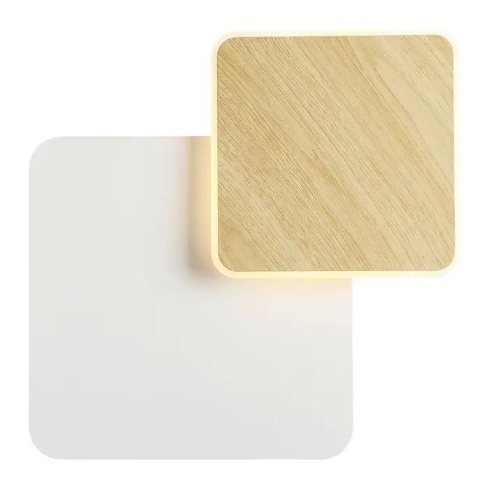 BOTIMI Designer mur LED lampe pour salon décoration en bois applique murale