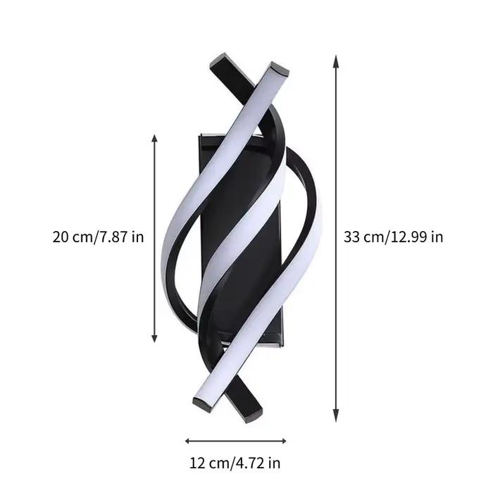 Lampe murale LED en forme de spirale incurvée