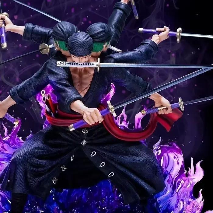 Roronoa Zoro Anime Statue Action Figure, Modèle de collection, Jouet pour enfant, 15cm, 1 Pc
