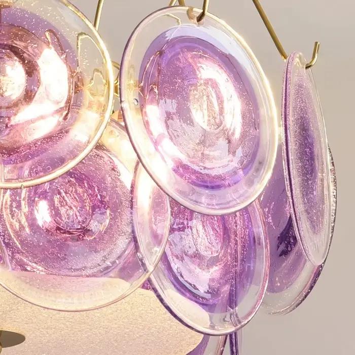 Lustre en verre de Murano violet pour chambre à coucher, bureau, salle à manger, décor artistique, lampe suspendue colorée pour couloir, hall d'entrée