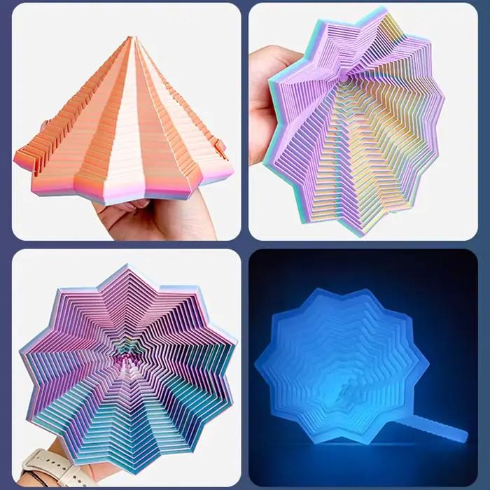 Modèle d'étoile sensorielle élargie, impression 3D, Illusion visuelle, hexagone tourbillonnant, ornements en spirale, jeu de société anti-Stress