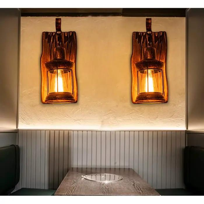 Applique murale Led en bois industriel