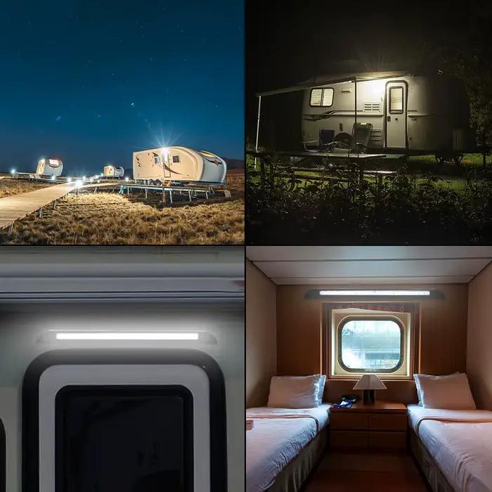 Lampes murales intérieures de caravane, lampe extérieure de remorque, lampe d'auvent, équipement d'éclairage de camping extérieur, 18 LED, 6000k, 12-28V