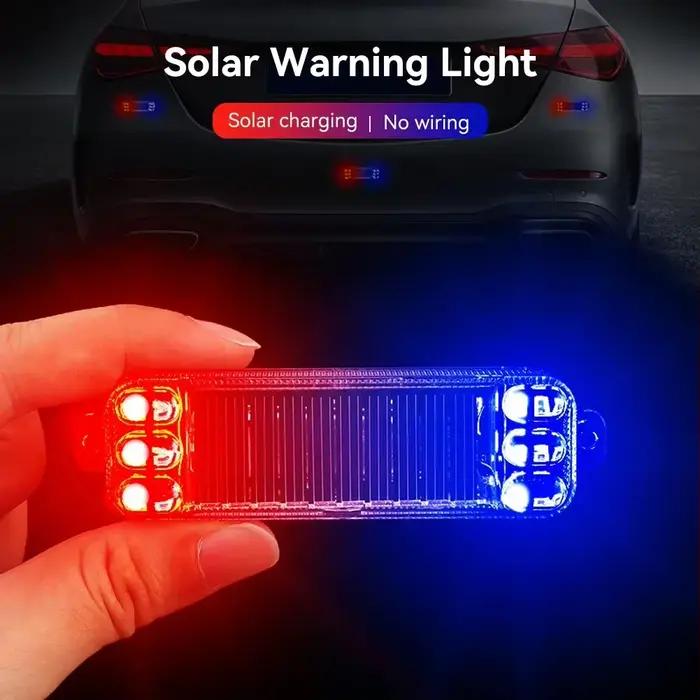 Lumière stroboscopique solaire lumière décorative de voiture lumière Anti-arrière moto LED Anti extrémité arrière couleurs colorées aucun câblage nécessaire