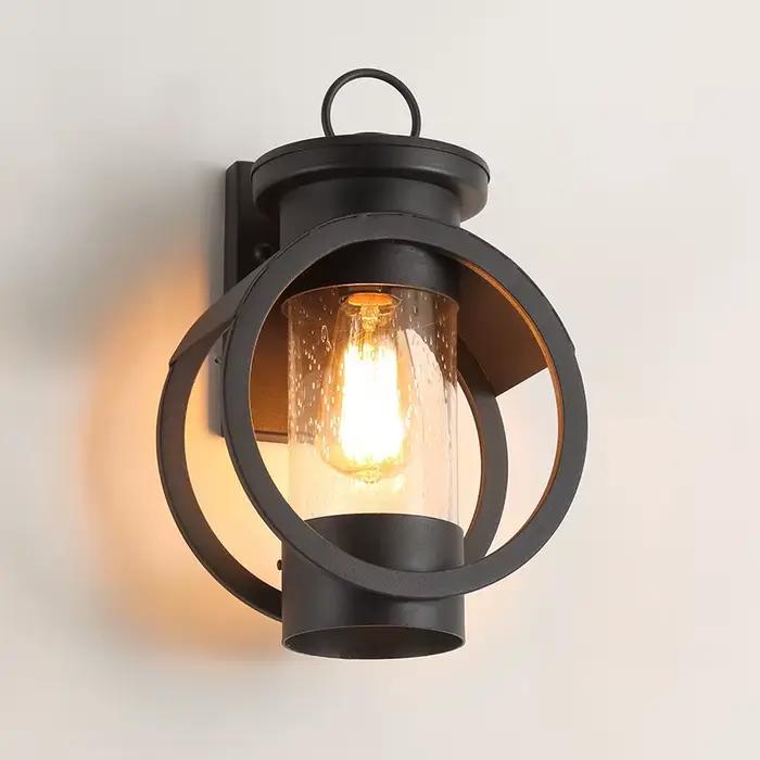Lampe murale extérieure antique en fer forgé américain, lampe de cour étanche pour hôtel, lampe murale de balcon, lampe de portail extérieur