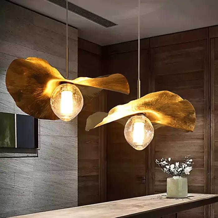 Lampe suspendue feuille de Lotus