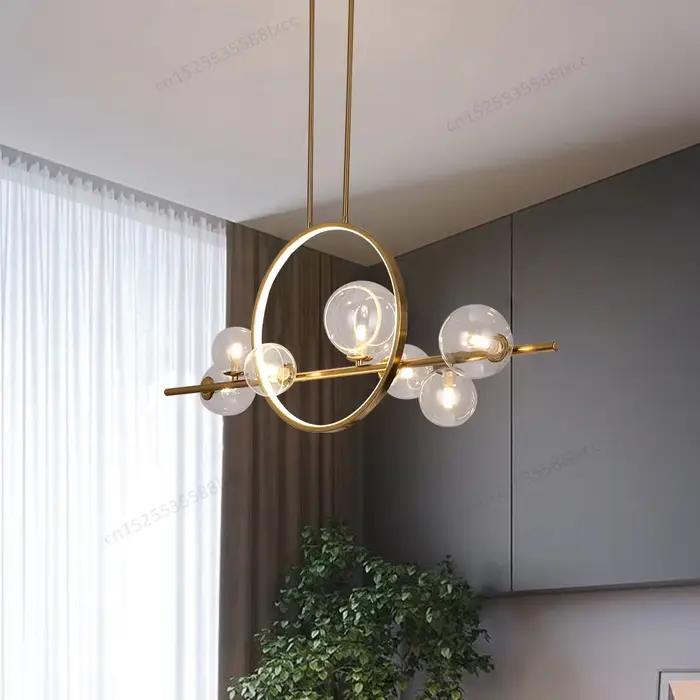 Plafonnier LED suspendu en forme de boule de verre