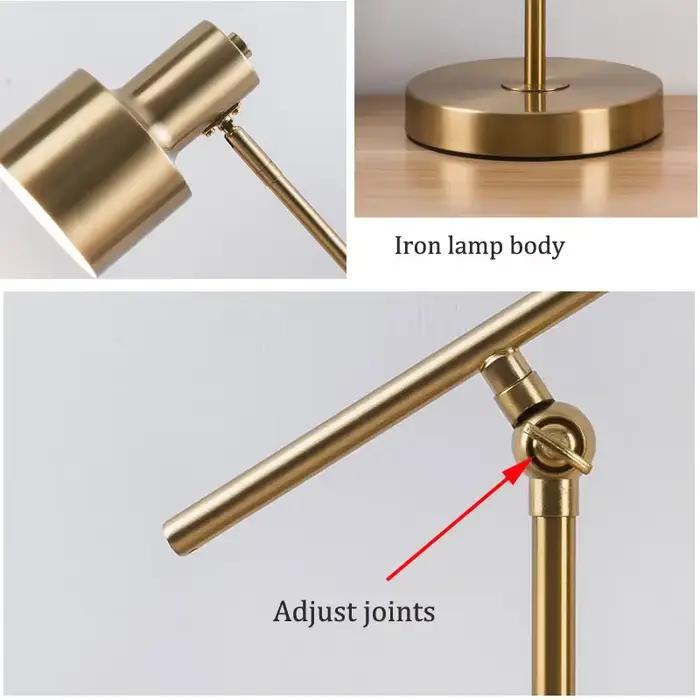 Lampe de Chevet Moderne Minimaliste pour Chambre à Coucher, Lampe de Lecture de Luxe Américaine pour Hôtel, Lampe de Table de Nuit Décorative en Fer