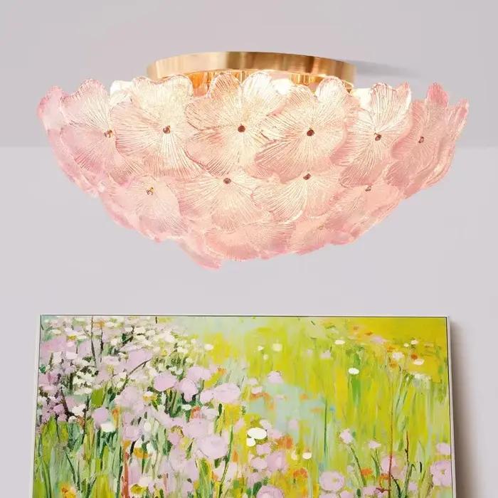 Plafonnier LED en verre de Murano
