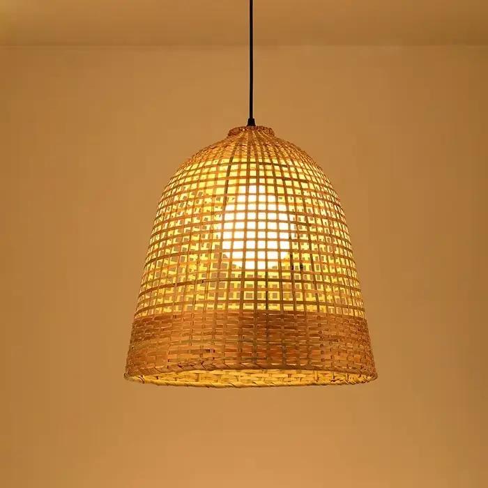 Plafonnier LED Rond en Rotin Tissé à la Main de 40cm