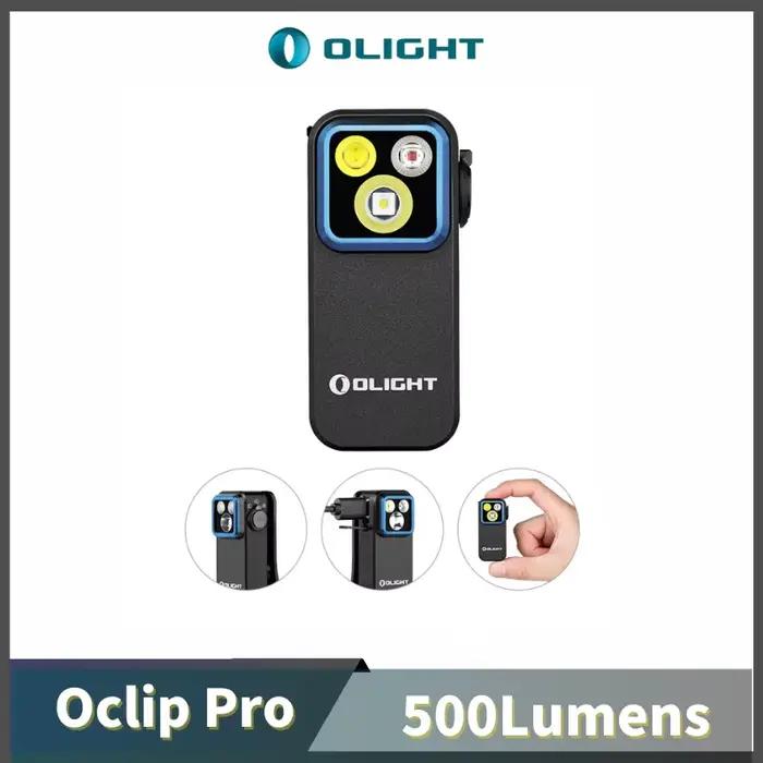 Lampe de poche Olight Oclip Pro EDC 500 lumens, lumière magnétique portable rechargeable de type C