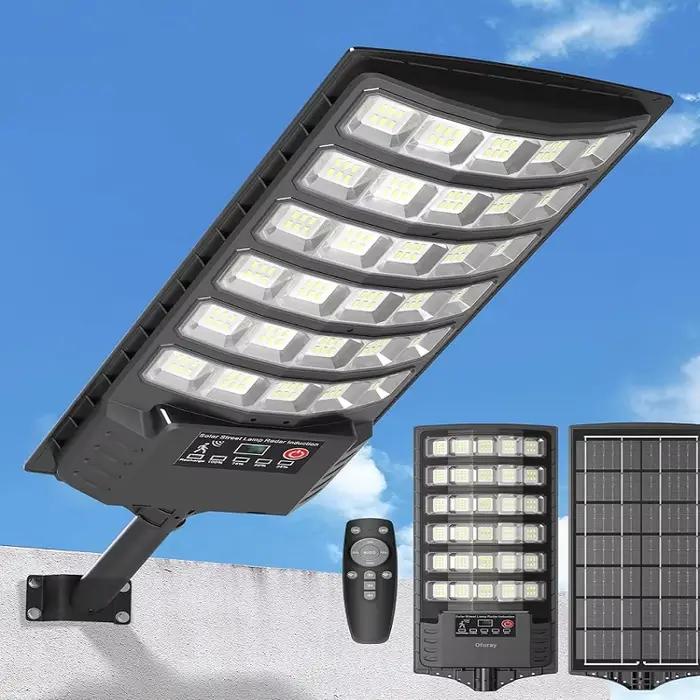 Réverbères solaires extérieurs étanches puissants avec capteur de mouvement lumière de stationnement pour sécurité et confort美好生活，从这些功能强大的带运动传感器的太阳能路灯开始，为您的安全和舒适增添一份保障。