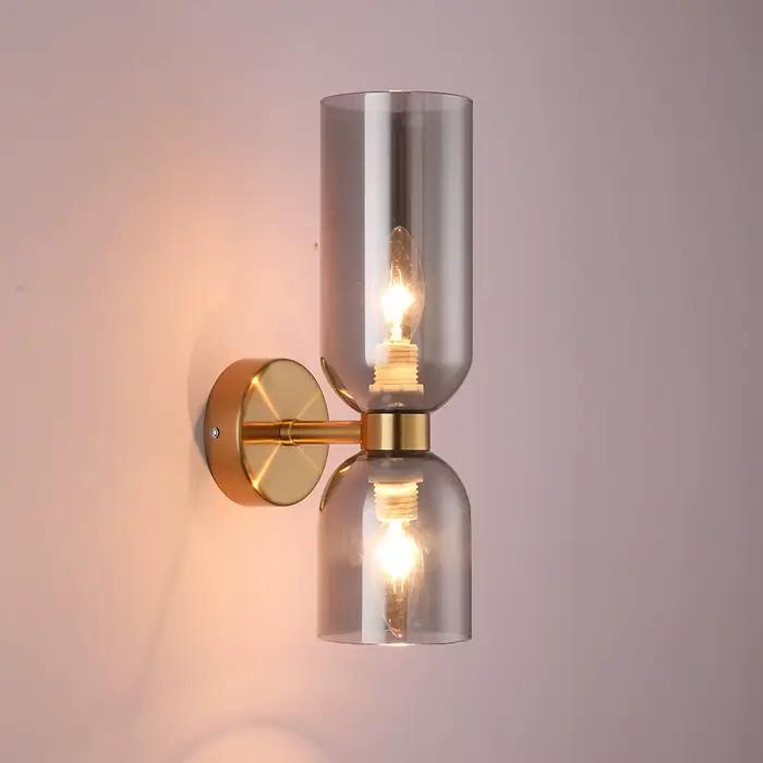 Postmoderne luxe chambre chevet applique abat-jour en verre moderne minimaliste fond couloir escalier Art éclairage mural