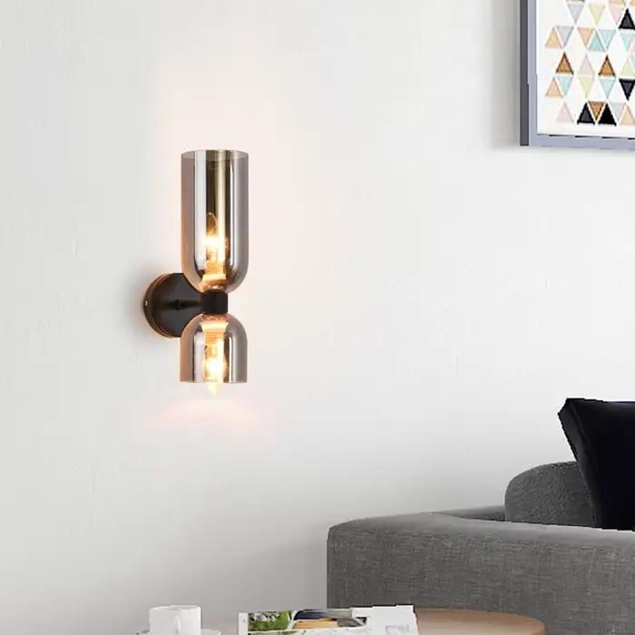 Postmoderne luxe chambre chevet applique abat-jour en verre moderne minimaliste fond couloir escalier Art éclairage mural
