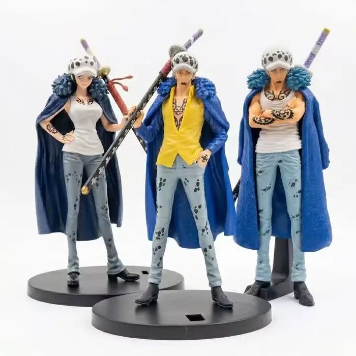 Figurine PVC One Piece Luffy Law, trois postures, modèle PVC, figurine d'action, collection de bureau, jouet cadeau pour enfants
