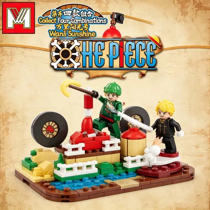 En stock, bateau pirate en briques de construction, bateau à voile, ensemble de briques de bateau pirate de dessin animé, jouets pour enfants, cadeaux de Noël