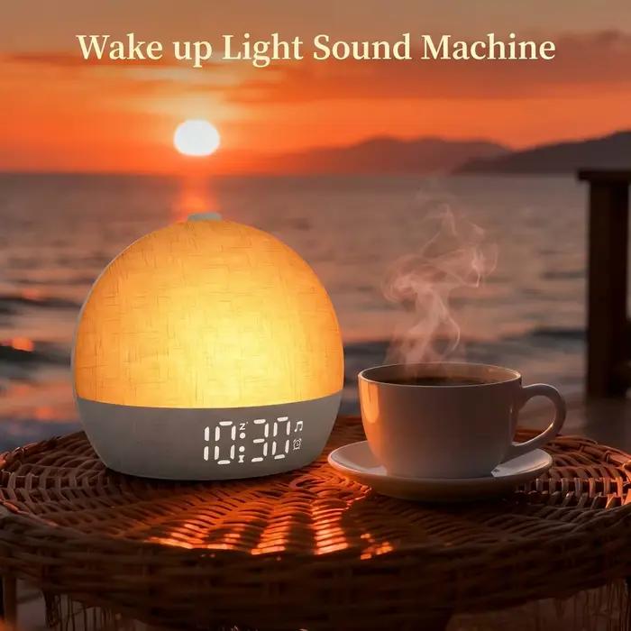 Réveil lumière avec bruit blanc et 30 sons apaisants pour une transition douce vers la lumière du jour occasions spéciales bien-être sommeil