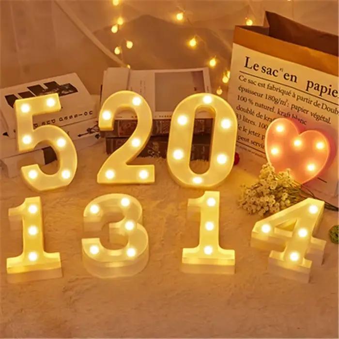Veilleuse lumineuse avec lettres et chiffres, alphabet shoous, éclairage de décoration pour maison, mariage, anniversaire, fêtes de Noël, lumière LED personnalisable pour ambiances magiques