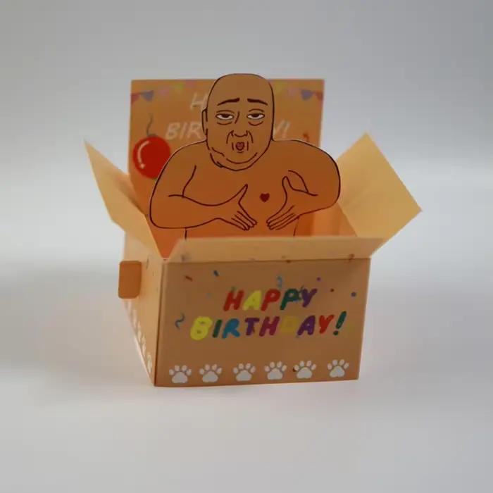 Carte d'anniversaire pop-up amusante et originale, décoration de bureau hilarante pour les fêtes, le bureau ou la maison