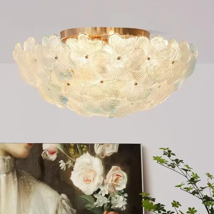 Plafonnier LED en verre de Murano
