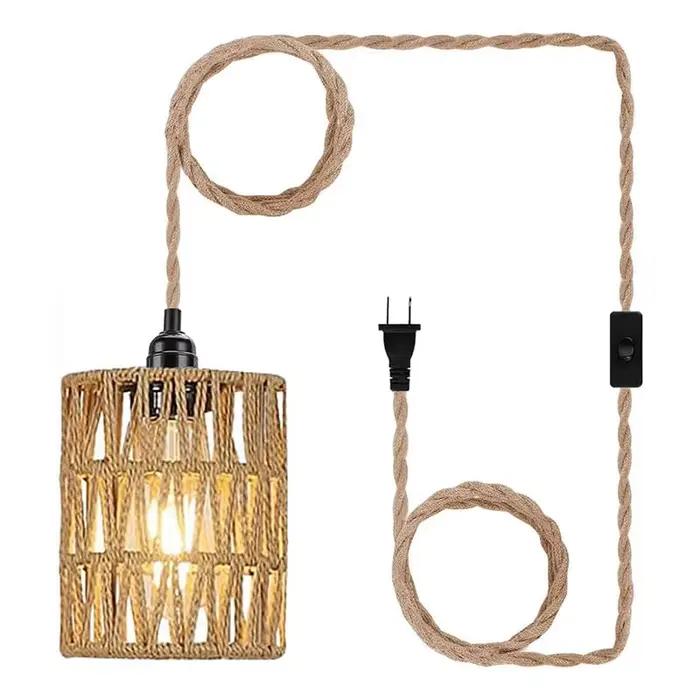 Lampe suspendue bohème à prise EU