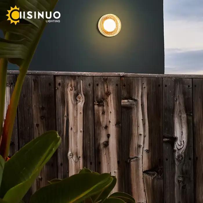 Applique murale extérieure créative ronde en aluminium IP65 étanche pour éclairage de porche et entrée de maison élégante à offrir pour occasions spéciales