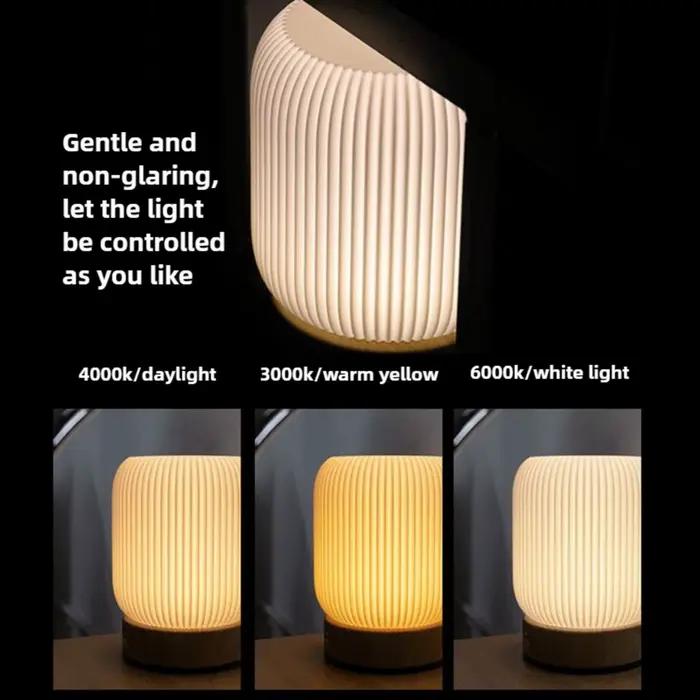Grain de bois tactile veilleuse Pat lampe de Table chambre