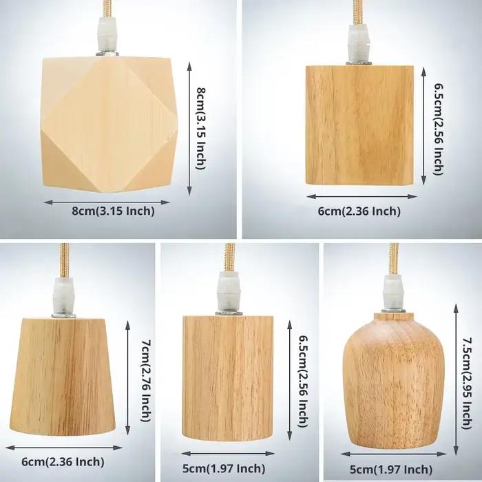 Lampe à suspension en bois vintage pour salon chambre à coucher ou bureau artisanale avec gravure et finition naturelle pour une ambiance chaleureuse et unique occasions spéciales