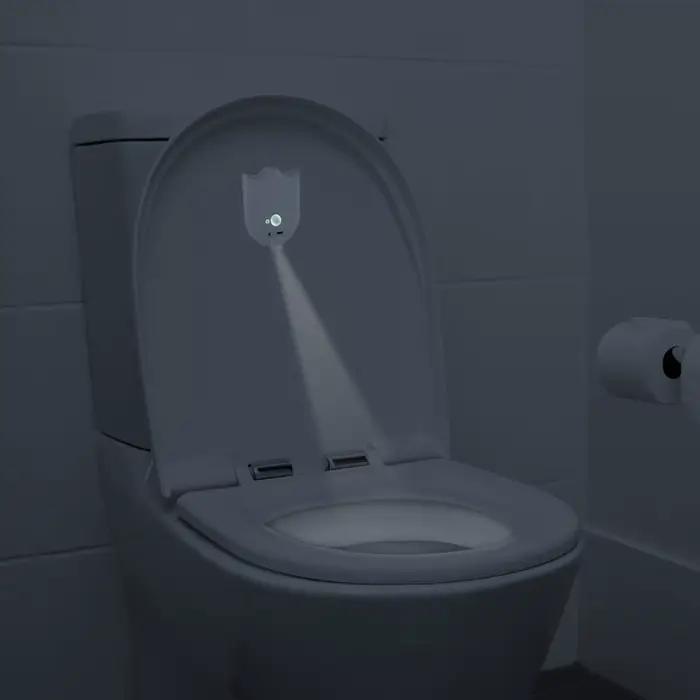 Capteur de mouvement LED rétro-éclairage lampe de Projection de toilette toilette créative Mini lampe de nuit cuvette de toilette siège capteur lampe d'éclairage