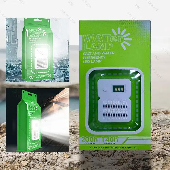 Lampe LED à eau salée, étanche, portable, pour le camping, réutilisable, lampe d'urgence pour la pêche nocturne, les voyages et les activités de plein air
