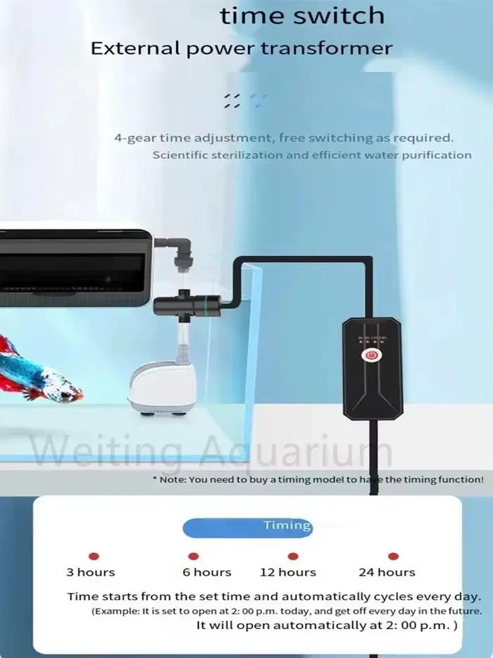Lampe de désinfection UV pour aquarium, lampe de stérilisation pour étang à poissons, lampe d'élimination des algues, accessoires d'aquarium externes