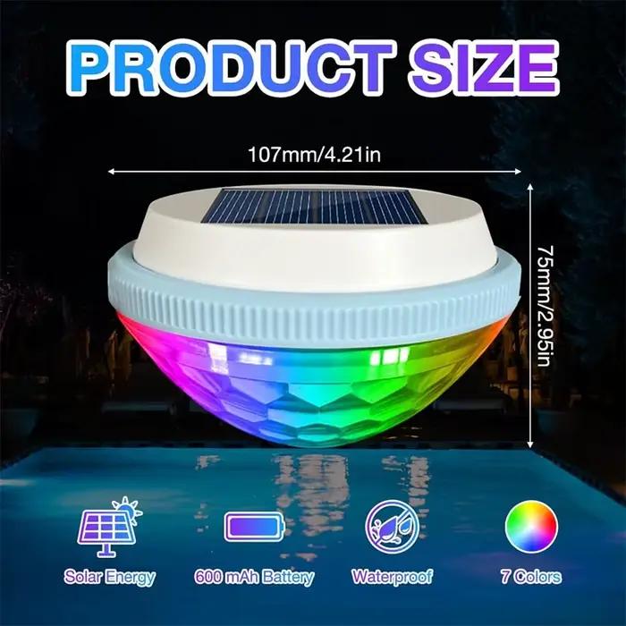 Éclairage solaire flottant pour piscine, 1 paquet, lumières d'étang étanches à couleur changeante RGB pour la décoration de piscines, routes de cour