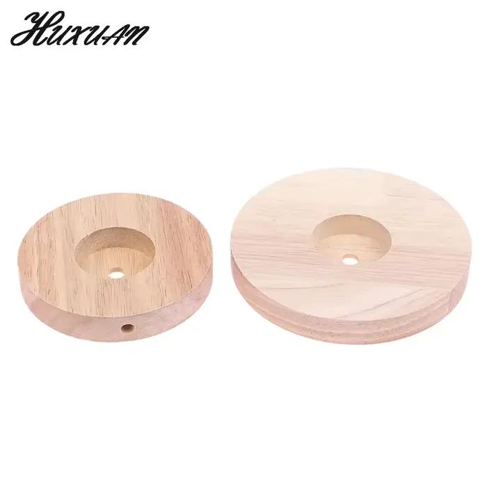 Base de lampe de Table ronde en bois massif