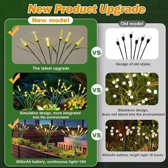 1PC solaire luciole balancement jardin lumière extérieure LED étanche Reed lampe décoration paysage lumières pour étang Patio cour voie