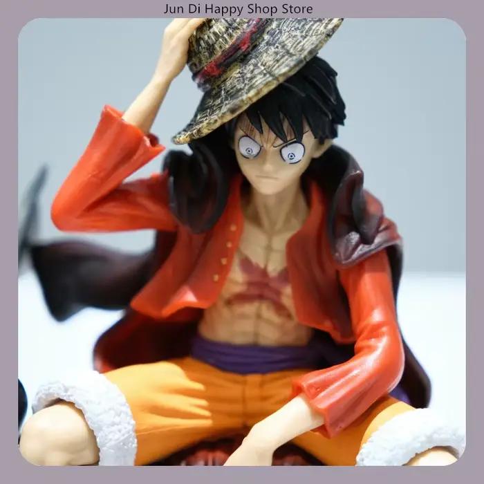 Figurine d'anime One Piece Luffy & Zoro en pose assise, modèle de collection, décoration de bureau, jouet, cadeau pour les fans