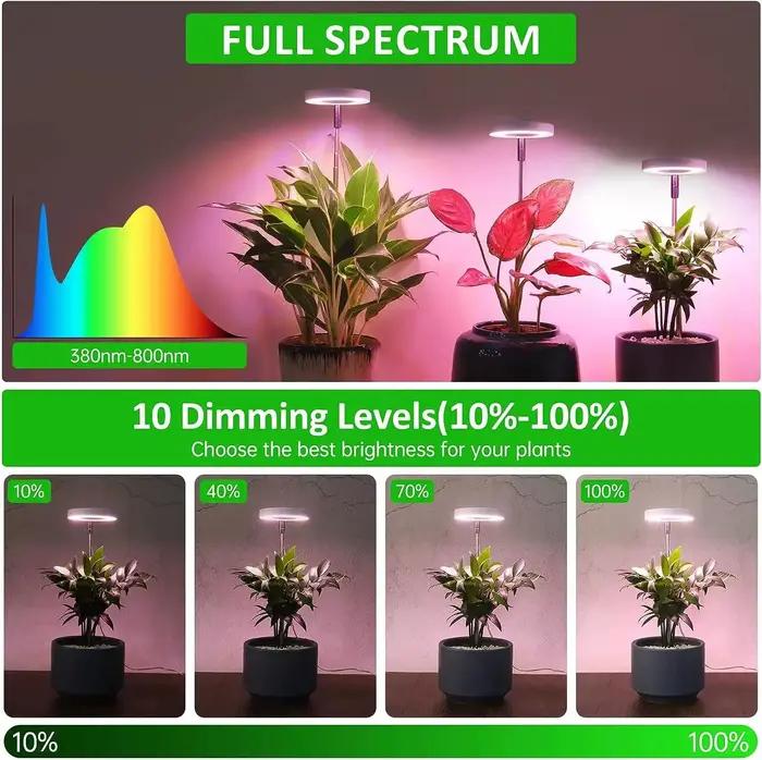 Lampes de culture pour plantes d'intérieur - Lampe LED à spectre complet pour plantes d'intérieur, idéale pour les petites plantes - Cadeau parfait et jardin