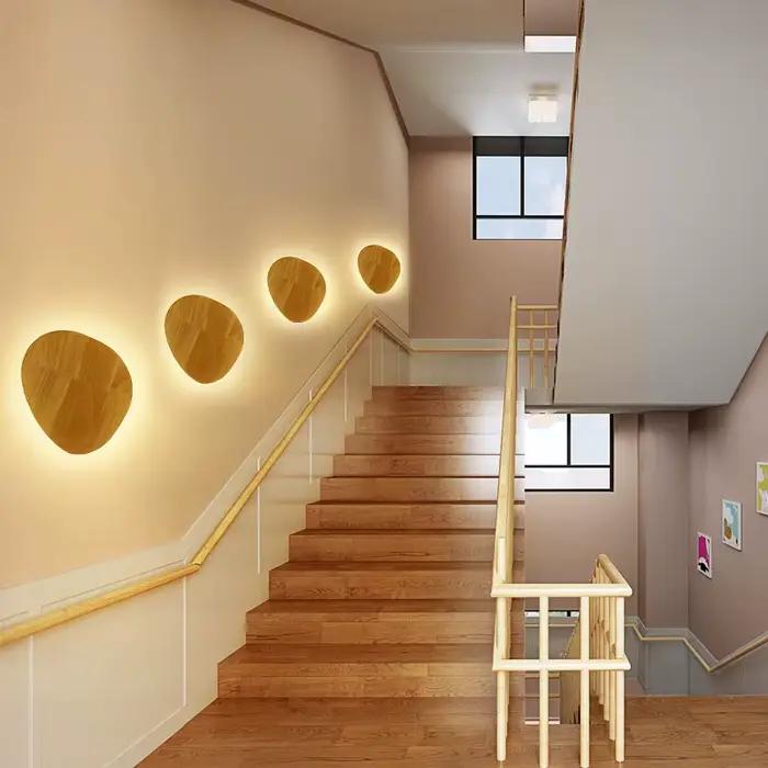 Applique Murale Circulaire en Bois au Design Nordique Moderne et Original